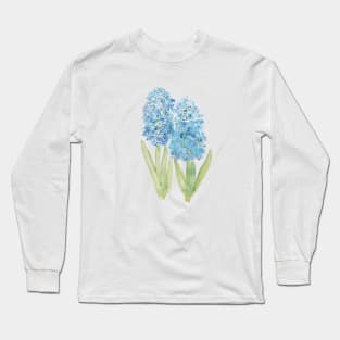 2 blue hyacinth ink and watercolor Long Sleeve T-Shirt